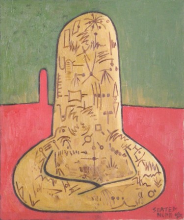 Malerei mit dem Titel "Seated Woman 1" von Gerald Shepherd F.F.P.S., Original-Kunstwerk, Öl
