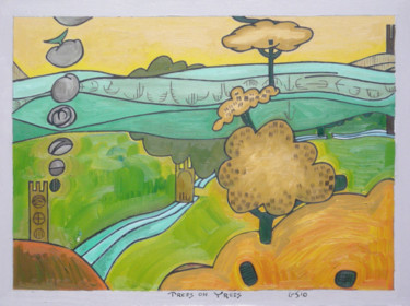 Картина под названием "Trees On Trees" - Gerald Shepherd F.F.P.S., Подлинное произведение искусства, Масло