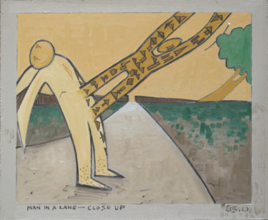 Peinture intitulée "Man In A Lane - Clo…" par Gerald Shepherd F.F.P.S., Œuvre d'art originale, Huile