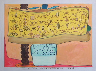 Peinture intitulée "Hot Landscape On A…" par Gerald Shepherd F.F.P.S., Œuvre d'art originale, Huile