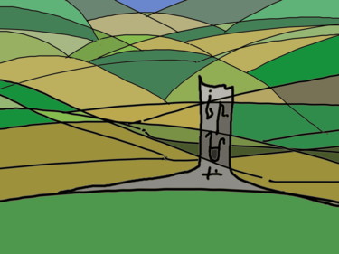 Arts numériques intitulée "Castle And Fields" par Gerald Shepherd F.F.P.S., Œuvre d'art originale, Peinture numérique