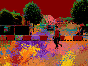 Digitale Kunst mit dem Titel "Walking By" von Gerald Shepherd F.F.P.S., Original-Kunstwerk, Digitale Malerei