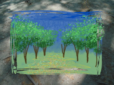 Digitale Kunst mit dem Titel "Forest Beneath A Fo…" von Gerald Shepherd F.F.P.S., Original-Kunstwerk, Digitale Malerei