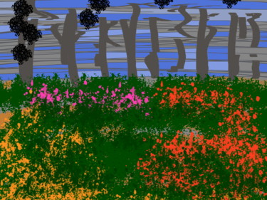Arts numériques intitulée "Summer Meadow" par Gerald Shepherd F.F.P.S., Œuvre d'art originale, Peinture numérique