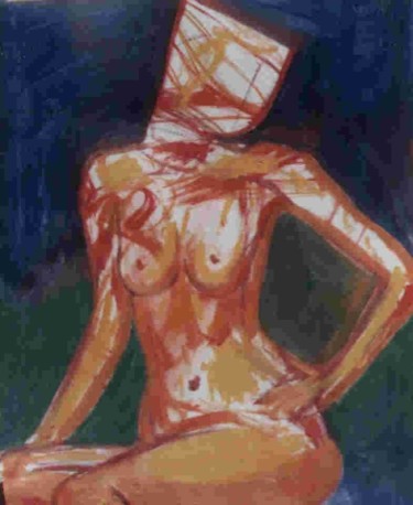 Schilderij getiteld "Nude" door Gerald Shepherd F.F.P.S., Origineel Kunstwerk, Olie