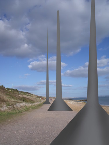 Fotografía titulada "Beach Pillars" por Gerald Shepherd F.F.P.S., Obra de arte original, Fotografía digital