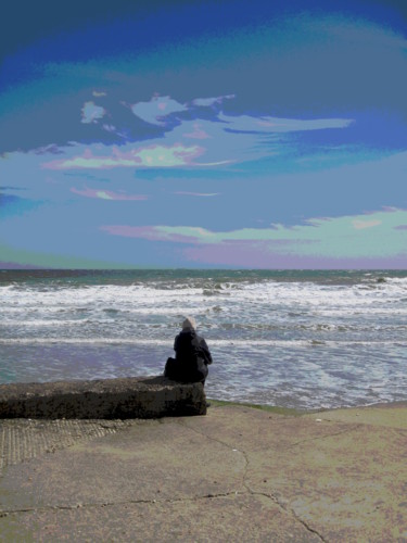 Photography titled "Alone On The Beach" by Gerald Shepherd F.F.P.S., Original Artwork, Digital Photography