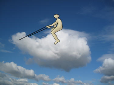 Цифровое искусство под названием "Cloud Riding" - Gerald Shepherd F.F.P.S., Подлинное произведение искусства, Цифровая живоп…