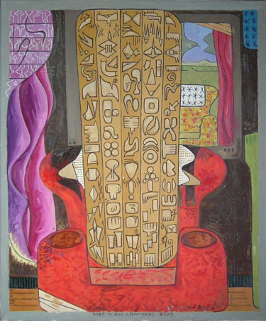 Pintura intitulada "Nude In An Armchair" por Gerald Shepherd F.F.P.S., Obras de arte originais, Óleo