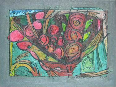 Painting titled "Vase Of Flowers" by Gerald Shepherd F.F.P.S., Original Artwork, Oil