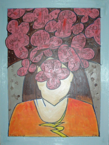 Malerei mit dem Titel "Petal Head" von Gerald Shepherd F.F.P.S., Original-Kunstwerk, Öl