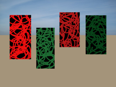 Alternating Red And Green Цифровое искусство под названием "Alternating Red And…" - Gerald Shepherd, Подлинное произведение искусства, Цифровая живопи…