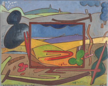Pintura intitulada "Landscape In A Land…" por Gerald Shepherd F.F.P.S., Obras de arte originais, Óleo