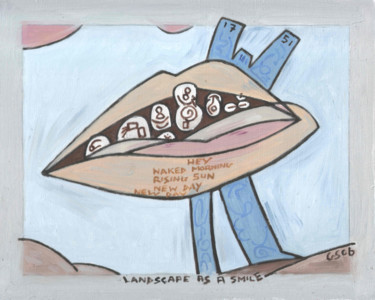 "Landscape As A Smile" başlıklı Tablo Gerald Shepherd F.F.P.S. tarafından, Orijinal sanat, Petrol