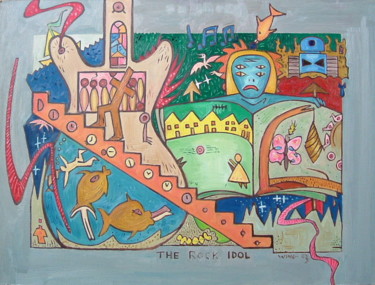 Malerei mit dem Titel "The Rock Idol" von Gerald Shepherd F.F.P.S., Original-Kunstwerk, Öl