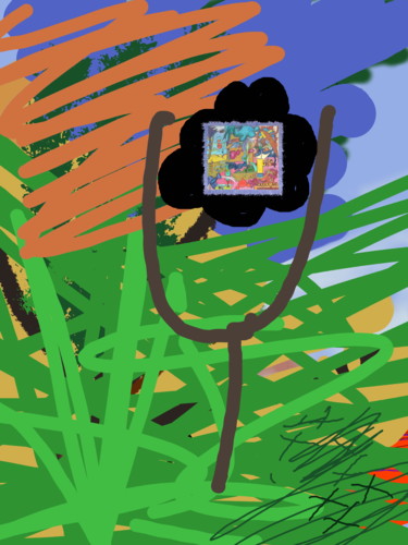 Arte digital titulada "Painting In A Tree" por Gerald Shepherd F.F.P.S., Obra de arte original, Pintura Digital