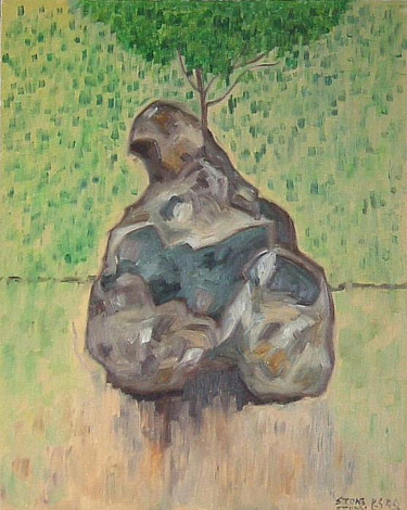 Painting titled "Stone Study 1" by Gerald Shepherd F.F.P.S., Original Artwork, Oil