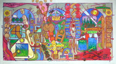 Painting titled "The Annunciation" by Gerald Shepherd F.F.P.S., Original Artwork, Acrylic