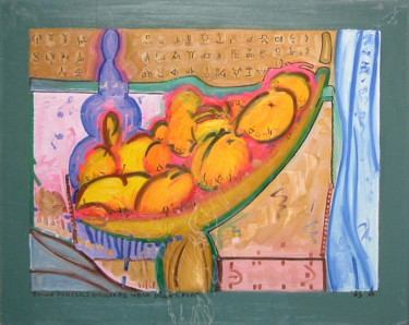 Malerei mit dem Titel "Three Derelict Gara…" von Gerald Shepherd F.F.P.S., Original-Kunstwerk, Öl