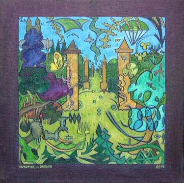 Painting titled "Invention - Garden 1" by Gerald Shepherd F.F.P.S., Original Artwork, Oil