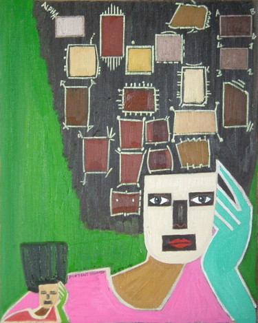 Картина под названием "Hair Accompaniment" - Gerald Shepherd F.F.P.S., Подлинное произведение искусства, Масло