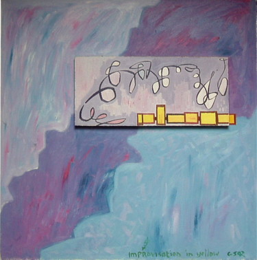 Malerei mit dem Titel "Improvisation In Ye…" von Gerald Shepherd F.F.P.S., Original-Kunstwerk, Öl