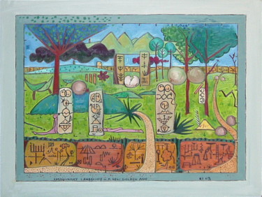 Peinture intitulée "Imaginary Landscape…" par Gerald Shepherd F.F.P.S., Œuvre d'art originale, Huile