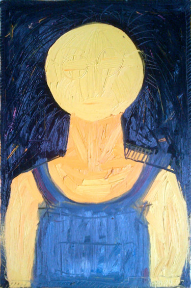 Картина под названием "Self Portrait With…" - Gerald Shepherd F.F.P.S., Подлинное произведение искусства, Масло