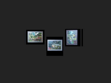 Arts numériques intitulée "Three Gardens" par Gerald Shepherd F.F.P.S., Œuvre d'art originale, Peinture numérique