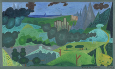 Pittura intitolato "Vista 2" da Gerald Shepherd F.F.P.S., Opera d'arte originale, Olio