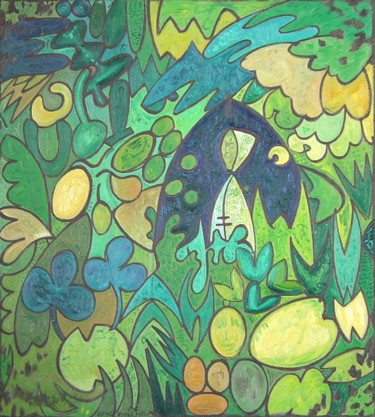 Painting titled "June's Motifs In A…" by Gerald Shepherd F.F.P.S., Original Artwork, Oil