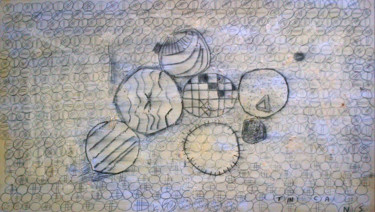 Drawing titled "Tin Cans" by Gerald Shepherd F.F.P.S., Original Artwork, Charcoal