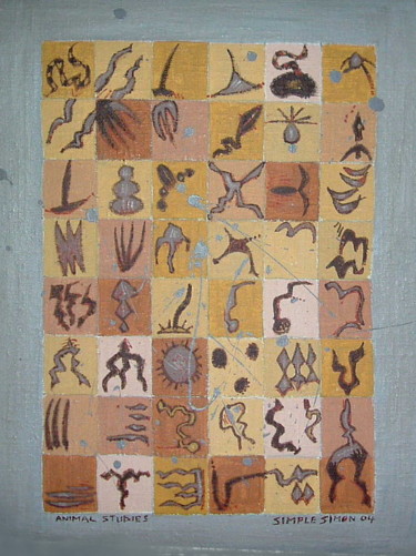 Peinture intitulée "Animal Sudies" par Gerald Shepherd F.F.P.S., Œuvre d'art originale, Acrylique