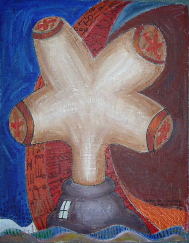 Schilderij getiteld "Head Of A Woman 2" door Gerald Shepherd F.F.P.S., Origineel Kunstwerk, Acryl