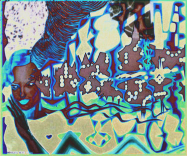 Digitale Kunst mit dem Titel "Evolutionary Head" von Gerald Shepherd F.F.P.S., Original-Kunstwerk, Öl