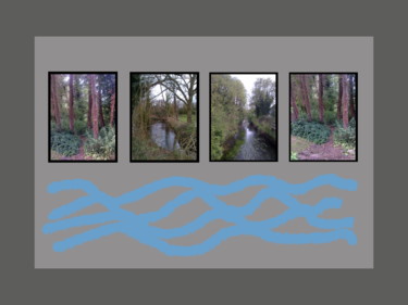 Digital Arts titled "Trees And River" by Gerald Shepherd F.F.P.S., Original Artwork, Photo Montage