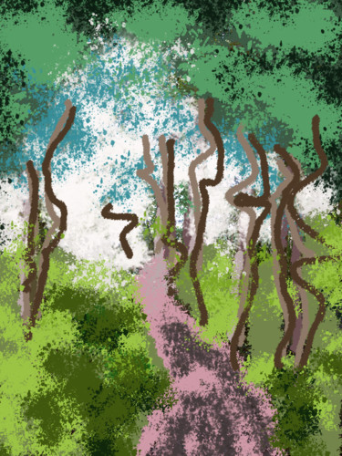 Grafika cyfrowa / sztuka generowana cyfrowo zatytułowany „Tree Study” autorstwa Gerald Shepherd F.F.P.S., Oryginalna praca,…