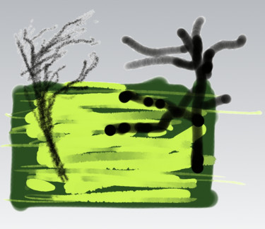 Digital Arts titled "Two Trees" by Gerald Shepherd F.F.P.S., Original Artwork, Digital Painting