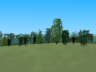 Arts numériques intitulée "Distant Trees" par Gerald Shepherd F.F.P.S., Œuvre d'art originale, Travail numérique 2D