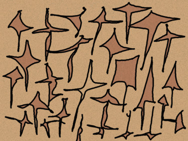 Digitale Kunst mit dem Titel "Leaf Scribbles" von Gerald Shepherd F.F.P.S., Original-Kunstwerk, Digitale Malerei