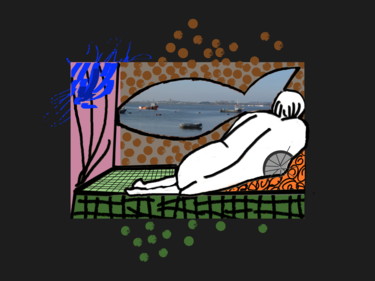 Arte digitale intitolato "The Fish Window" da Gerald Shepherd F.F.P.S., Opera d'arte originale, Pittura digitale