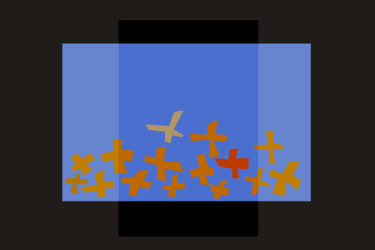 Digitale Kunst mit dem Titel "Sunken Crosses" von Gerald Shepherd F.F.P.S., Original-Kunstwerk, Digitale Malerei