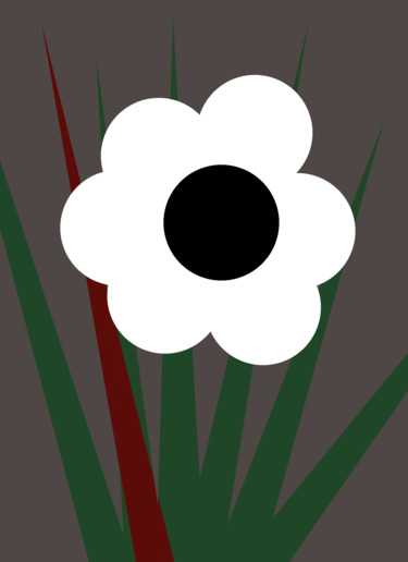 Digitale Kunst mit dem Titel "White Flower Study" von Gerald Shepherd F.F.P.S., Original-Kunstwerk, Digitale Malerei