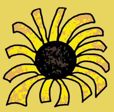 Digital Arts titled "Sunflower" by Gerald Shepherd F.F.P.S., Original Artwork, Digital Painting