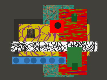 Digitale Kunst mit dem Titel "A Garden With Sculp…" von Gerald Shepherd F.F.P.S., Original-Kunstwerk, Digitale Malerei