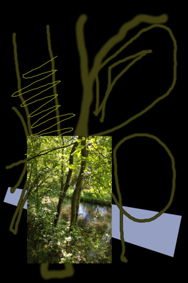 Digitale Kunst mit dem Titel "Trees Beside A Stre…" von Gerald Shepherd F.F.P.S., Original-Kunstwerk, 2D digitale Arbeit