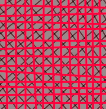 Arts numériques intitulée "Red Grid" par Gerald Shepherd F.F.P.S., Œuvre d'art originale, Peinture numérique