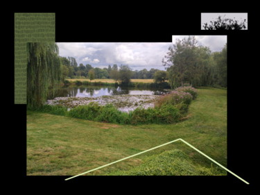 Цифровое искусство под названием "The Village Pond" - Gerald Shepherd F.F.P.S., Подлинное произведение искусства, 2D Цифрова…