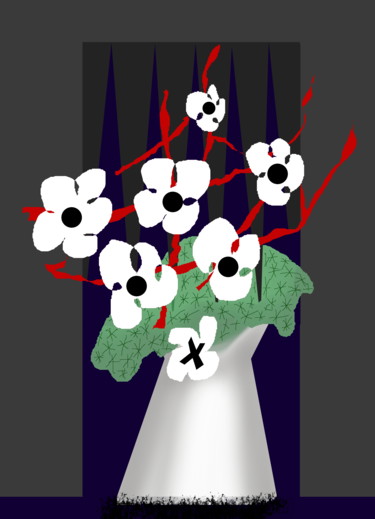 Digitale Kunst mit dem Titel "The Vase Of Flowers*" von Gerald Shepherd F.F.P.S., Original-Kunstwerk, Digitale Malerei