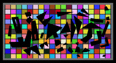 Digitale Kunst mit dem Titel "Black Shape Sequence" von Gerald Shepherd F.F.P.S., Original-Kunstwerk, Digitale Malerei